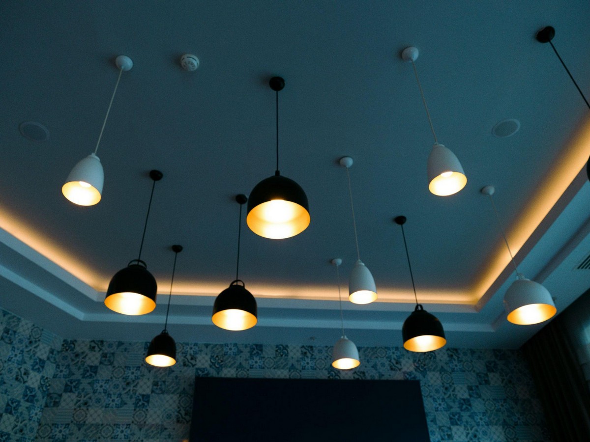 Modern pendant lighting installation in Central Valley for an interior space.