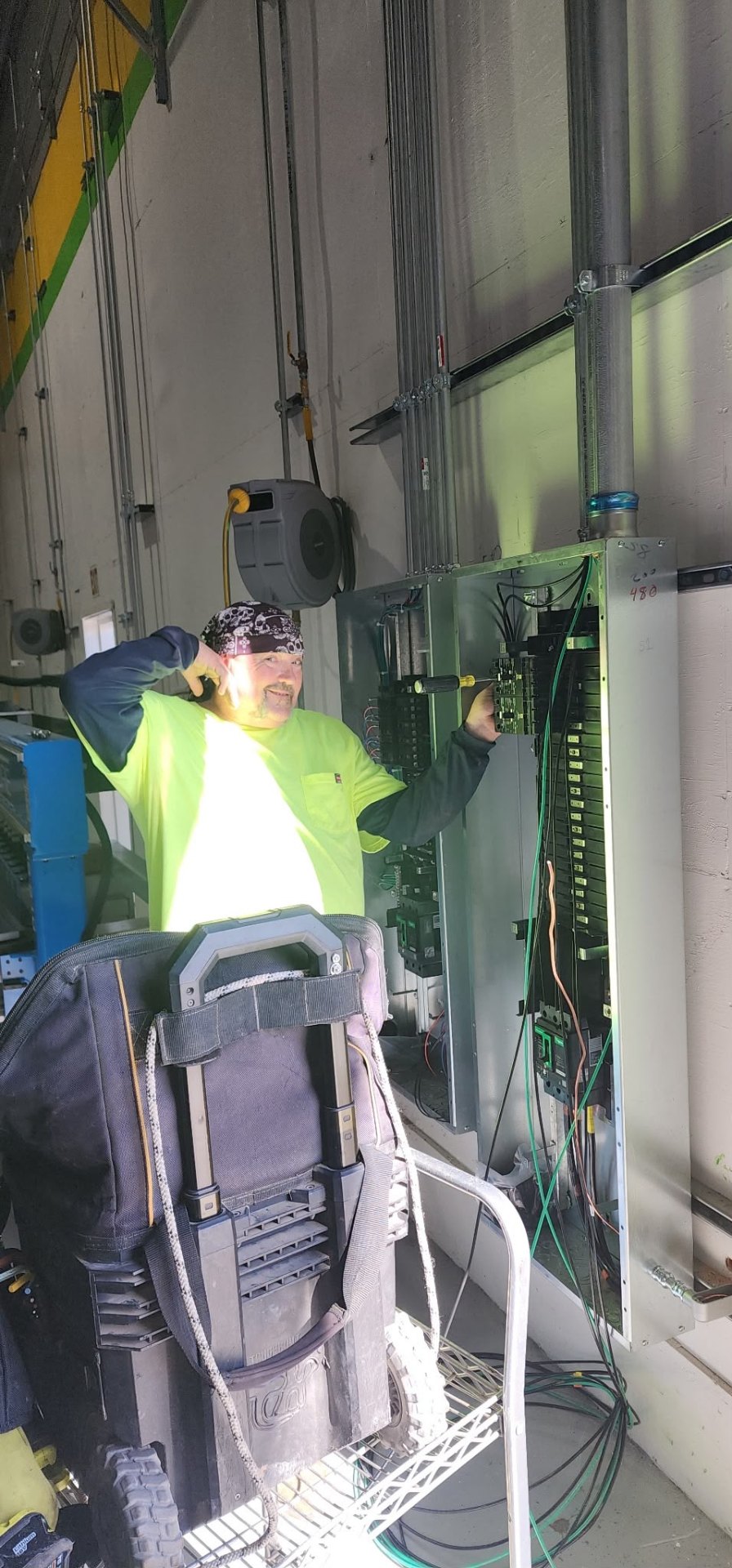 Certified electrician on the job in Fresno